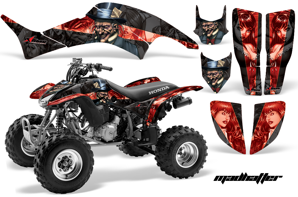 Honda TRX400EX Graphics Kit MadHatter BLACK REDSTRIPE